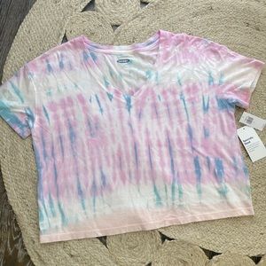 Women’s tie-dye v-neck crop top